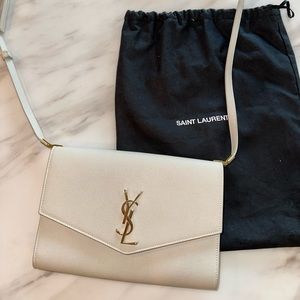 SAINT LAURENT Uptown grained leather cross-body bag - 100% Authentic